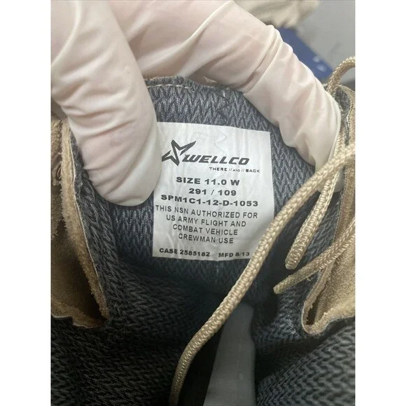 WELLCO Military Combat Boots Army Tan VIBRAM Size 11W 291/109 12-D-1053 - Picture 3 of 7